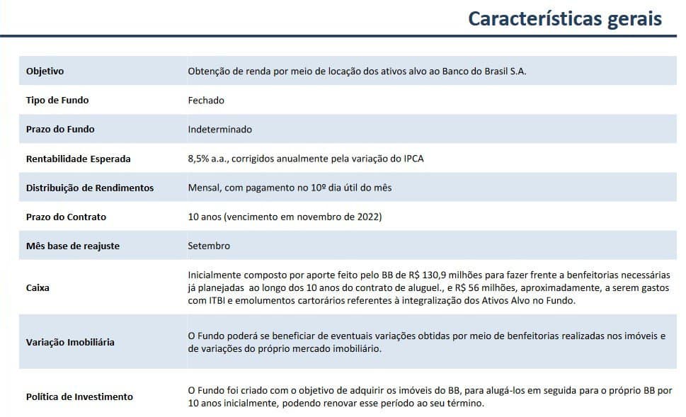 Características dos fundos imobiliários Características dos fundos imobiliários