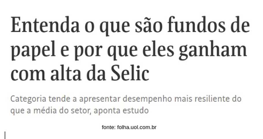 FIIs: nota de jornal sobre investimento