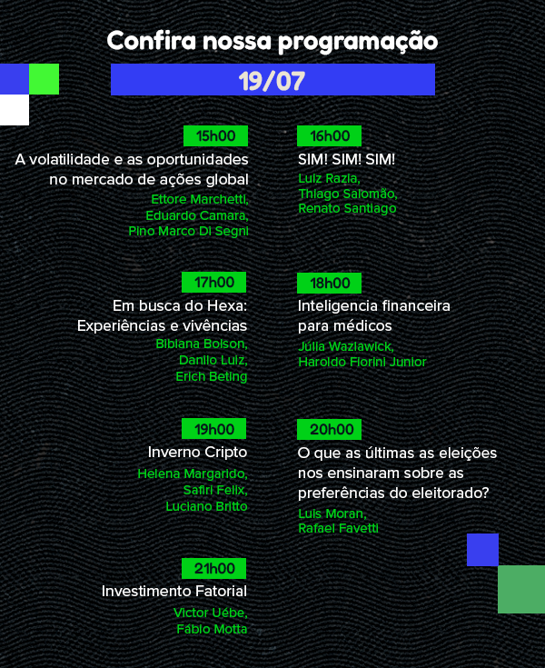 Agenda Money Week dia 19 de julho