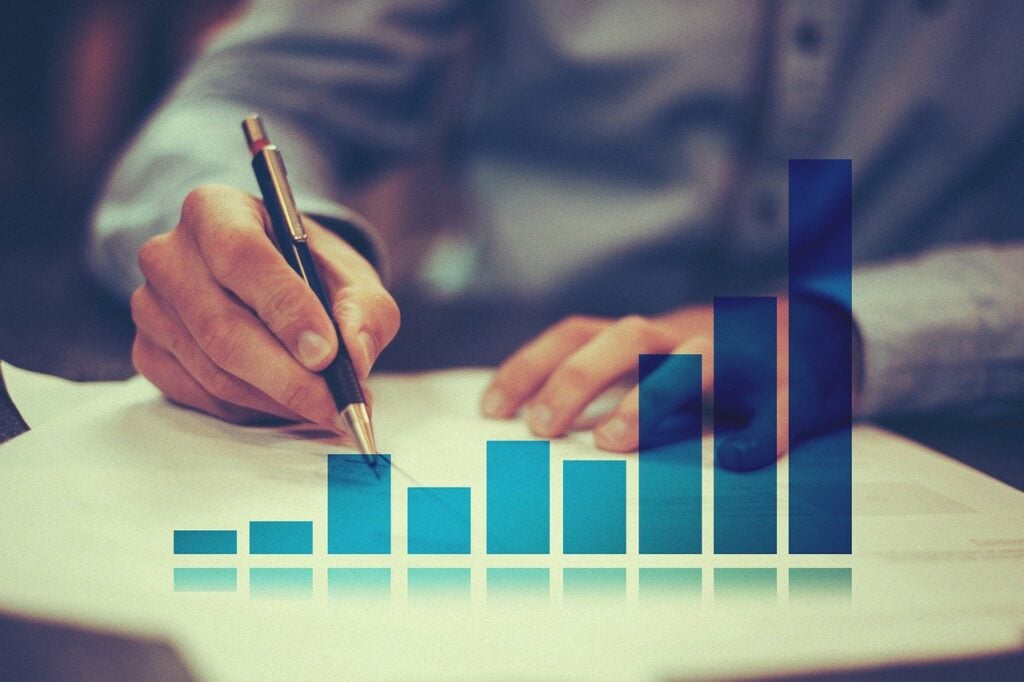 Imagem mostra gráfico de índices financeiros.