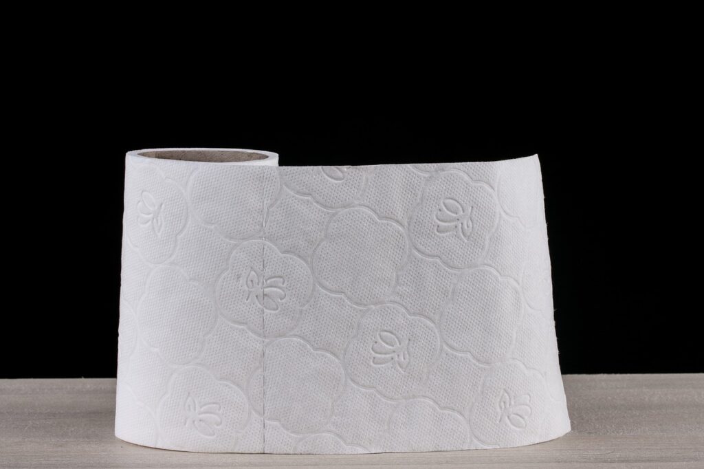 Imagem mostra um rolo de papel toalha.