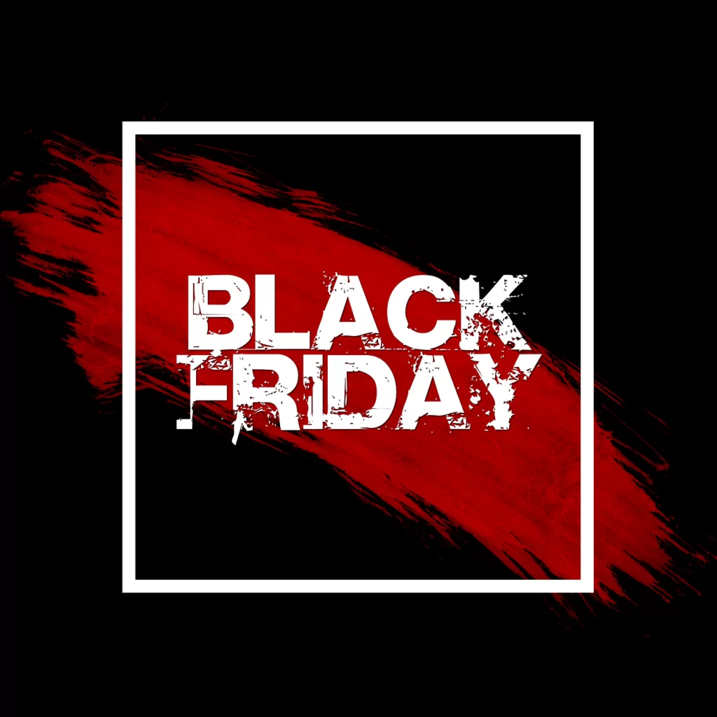 Imagem mostra uma arte de design de Black Friday.