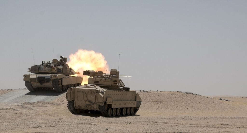 Imagem mostra o tanque M1 Abrams, dos EUA.
