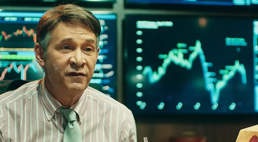 Imagem mostra Eike Batista (ator) em cena de filme sobre o empresário.
