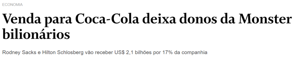 Print de notícia do portal O Globo