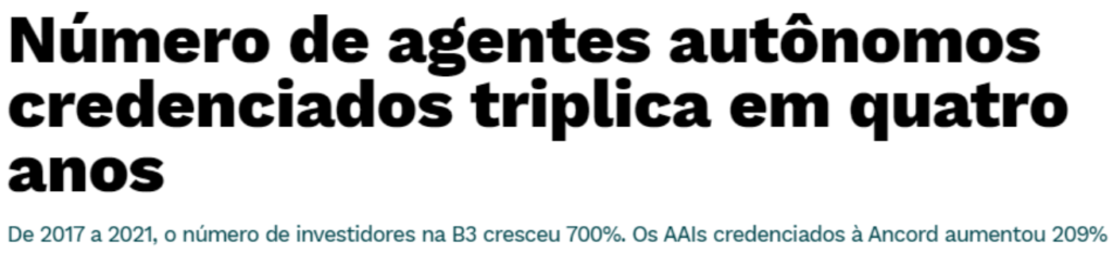 Manchete do portal E-investidor