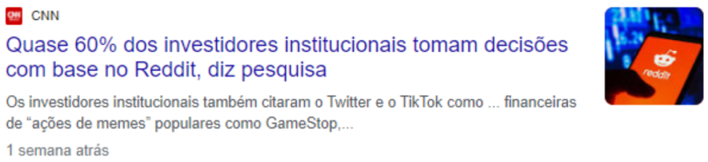 Manchete do portal CNN Brasil
