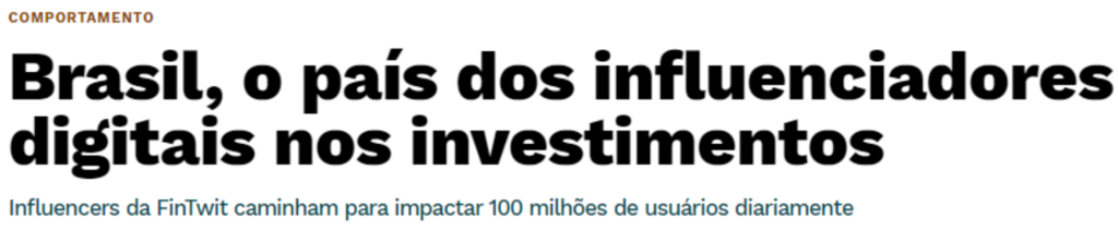 Manchete do portal e-investidor