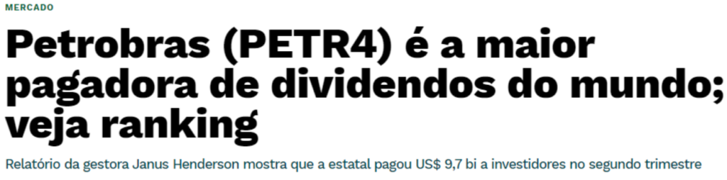 Manchete do portal e-investidor