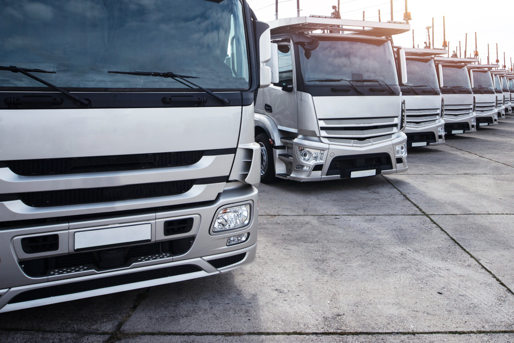 Imagem de caminhões para ilustrar texto sobre empresa de logística Strada