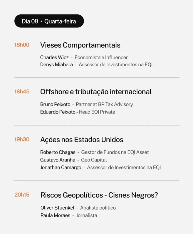 agenda do evento