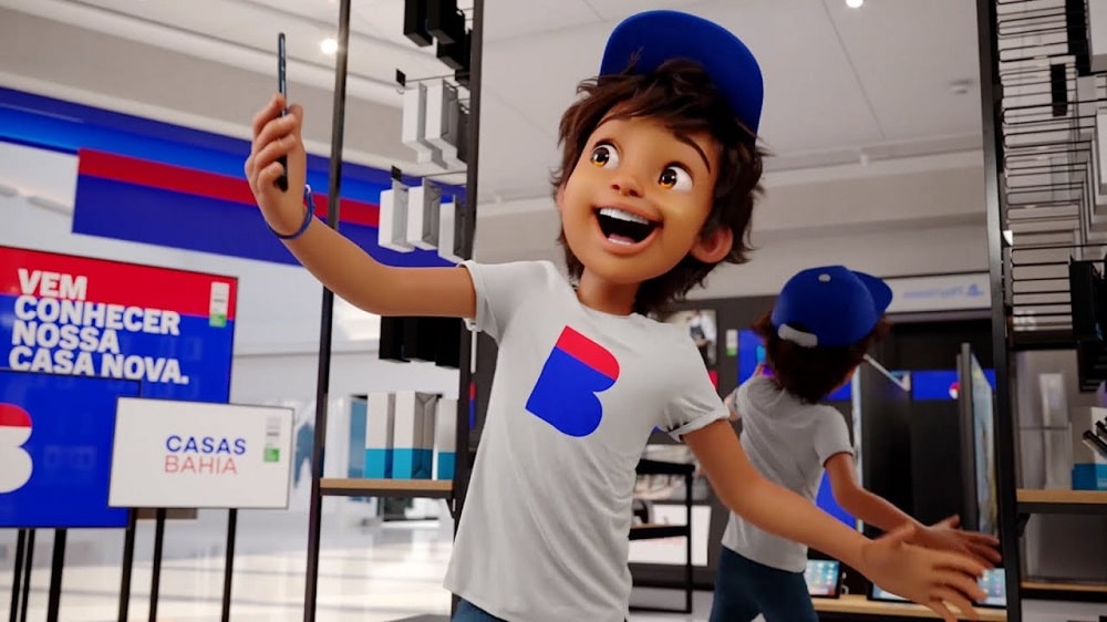 Imagem mostra o novo mascote da Casas Bahia, da Via.