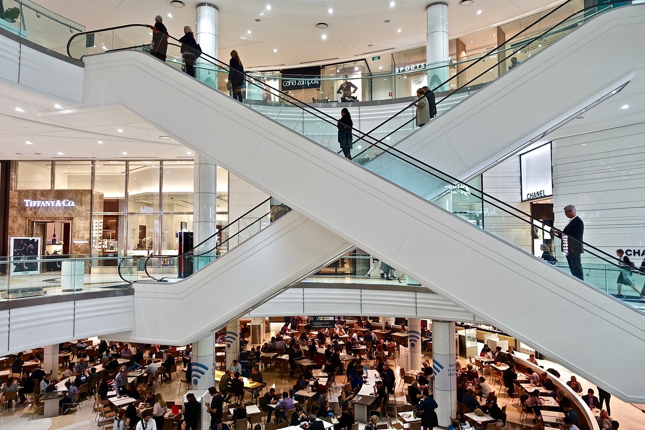 Interior de shopping center para ilustrar matéria sobre recomendações de FIIs de shopping da EQI Research