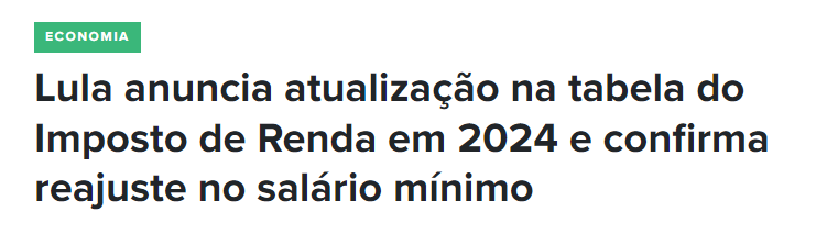 Manchete do portal EuQueroInvestir