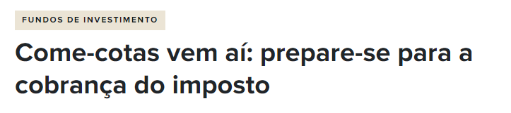 Manchete do portal EuQueroInvestir