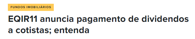 Banner do portal EuQueroInvestir