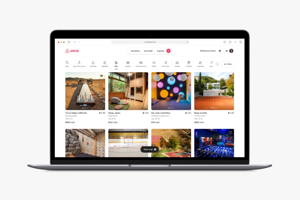 Airbnb (ABNB; AIRB34): imagem da tela da plataforma
