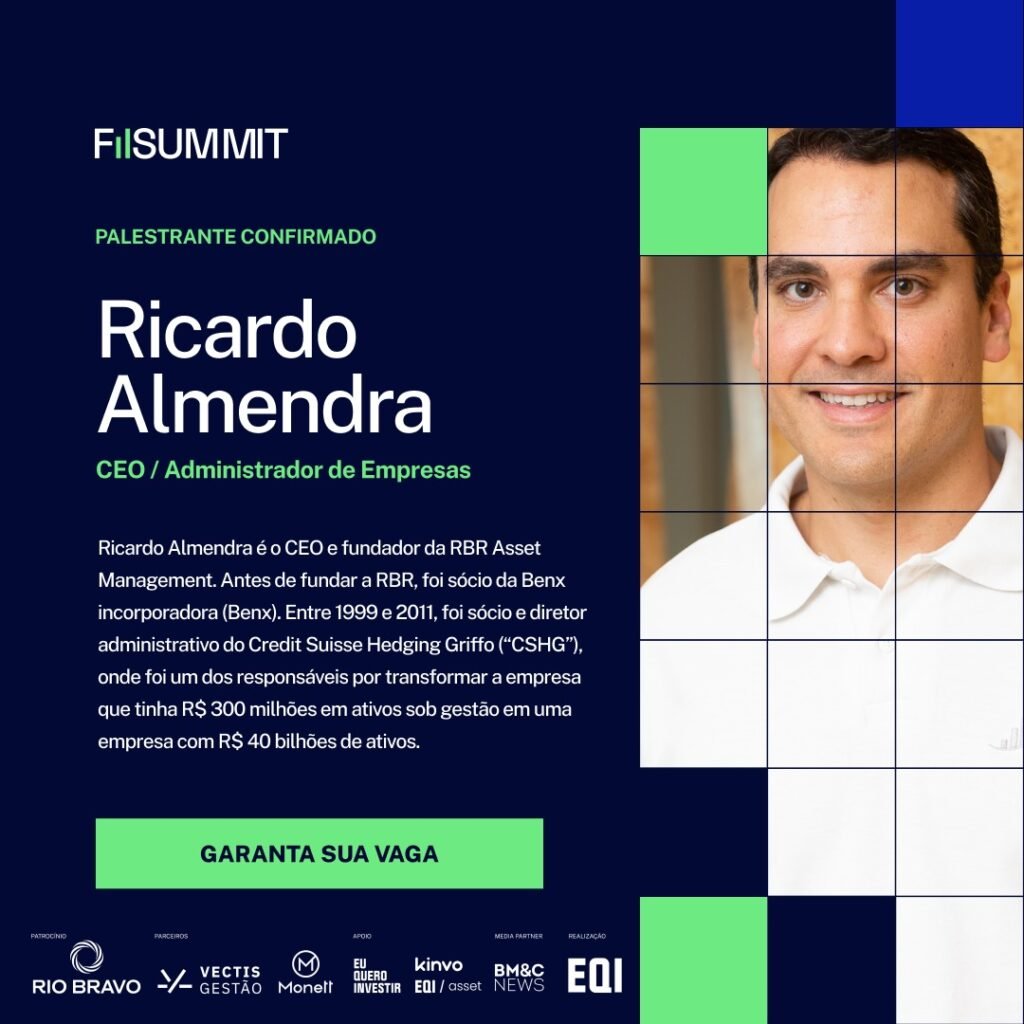 Ricardo Almendra, CEO da RBR Asset, estará no FII Summit