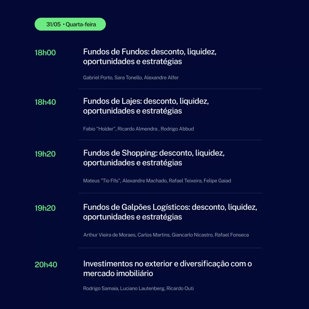 AGENDA DO EVENTO FII Summit