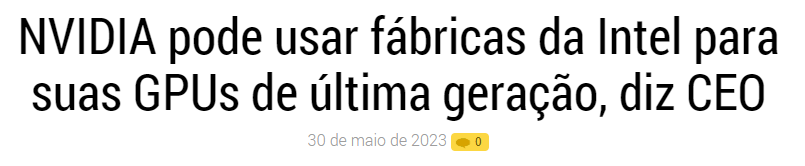 Manchete sobre a Nvidia do portal Tudo Celular