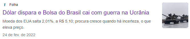 Manchete da Folha