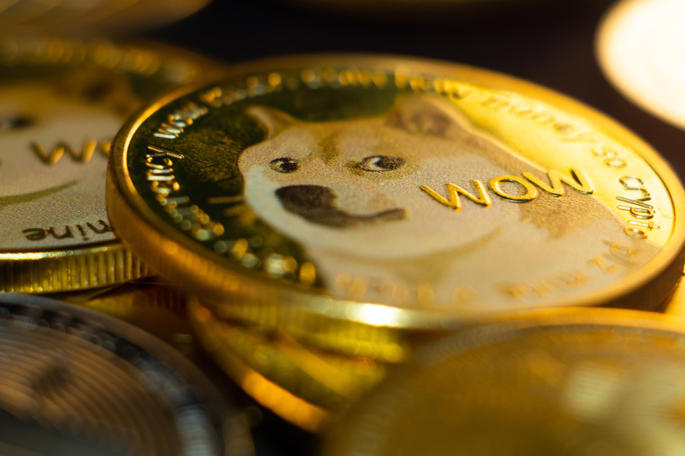 Imagem de moeda com a efície do Dogecoin para ilustrar matéria sobre meme coins