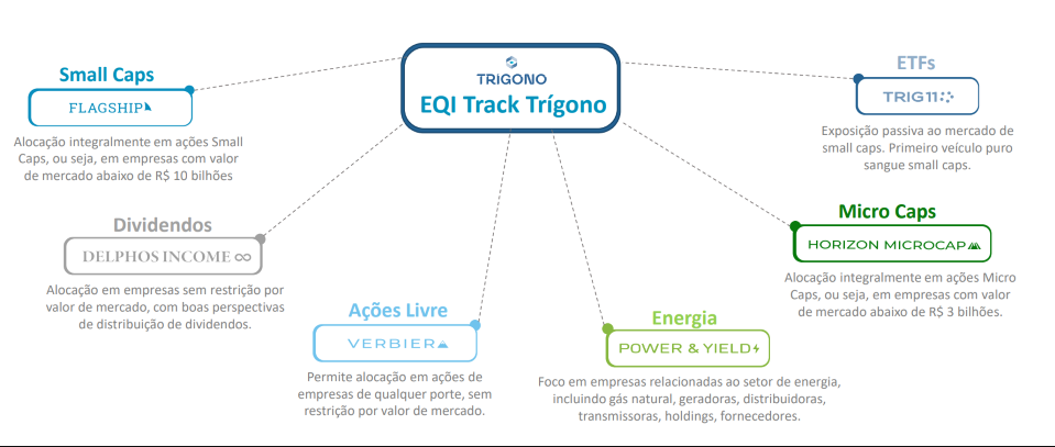Organograma sobre o fundos do EQI Track Trígono
