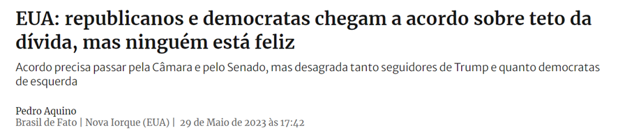 título de matéria jornalística