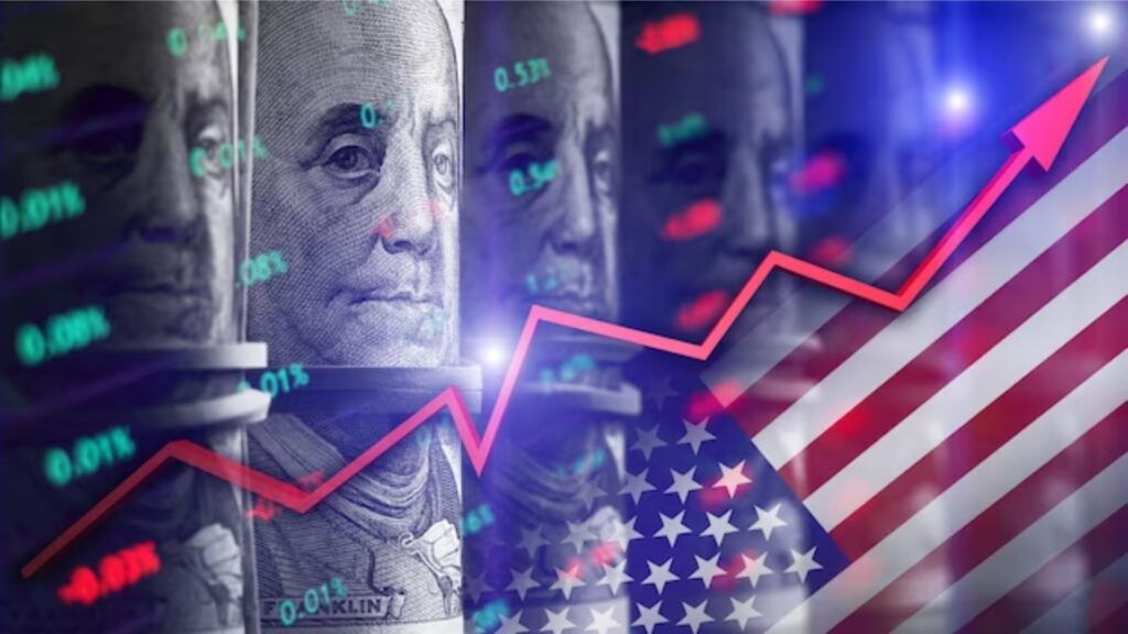 Representação do desenvolvimento da economia dos EUA