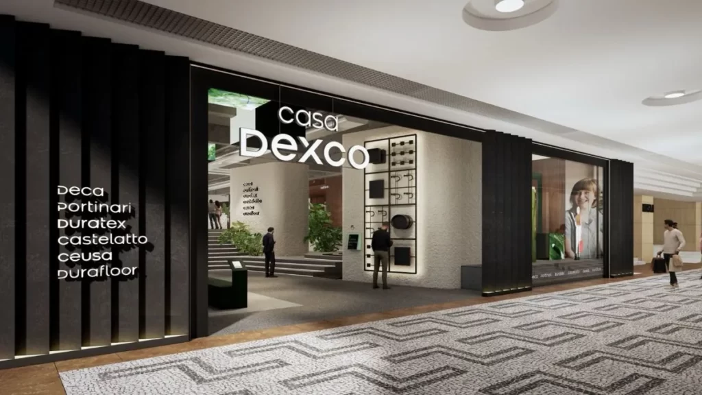 Fachada de uma loja da Dexco.
