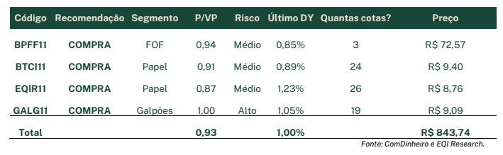 Carteira 200 de FIIs: Composição da carteira