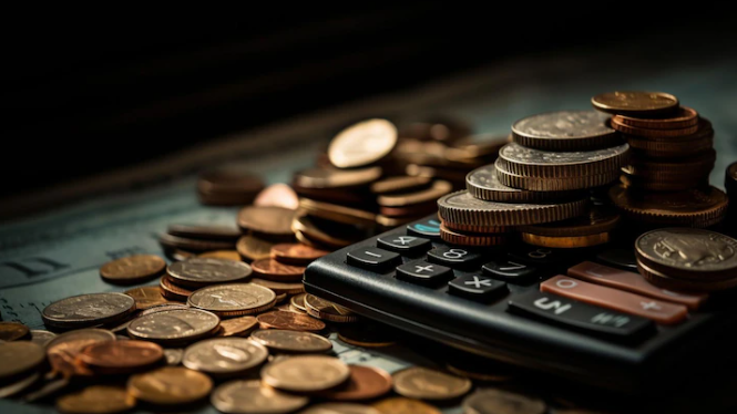 foto de calculadora e moedas: impactos das decisões de juros nos investimentos