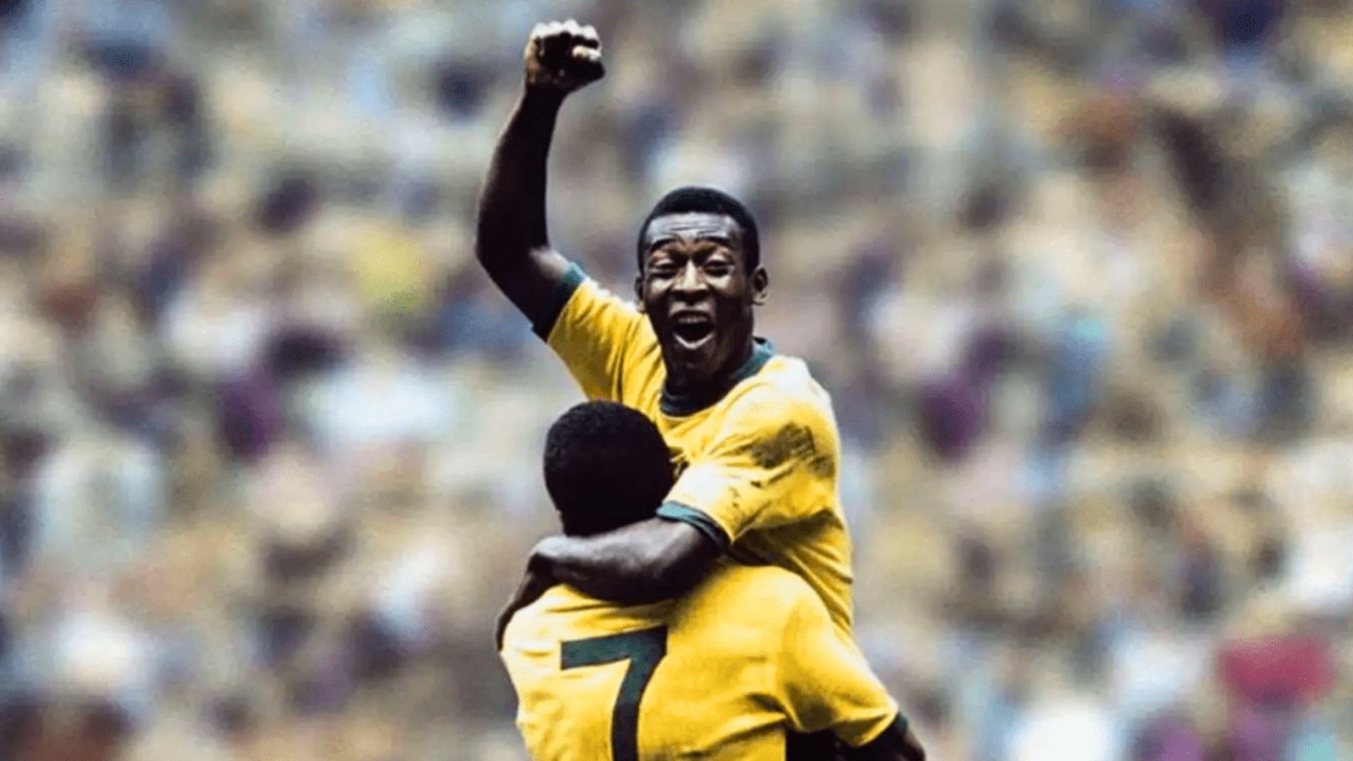 Pelé em comemoração na Copa do Mundo FIFA de 1970