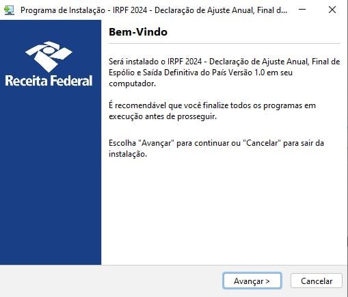 Como baixar o programa do IRPF 2024.
