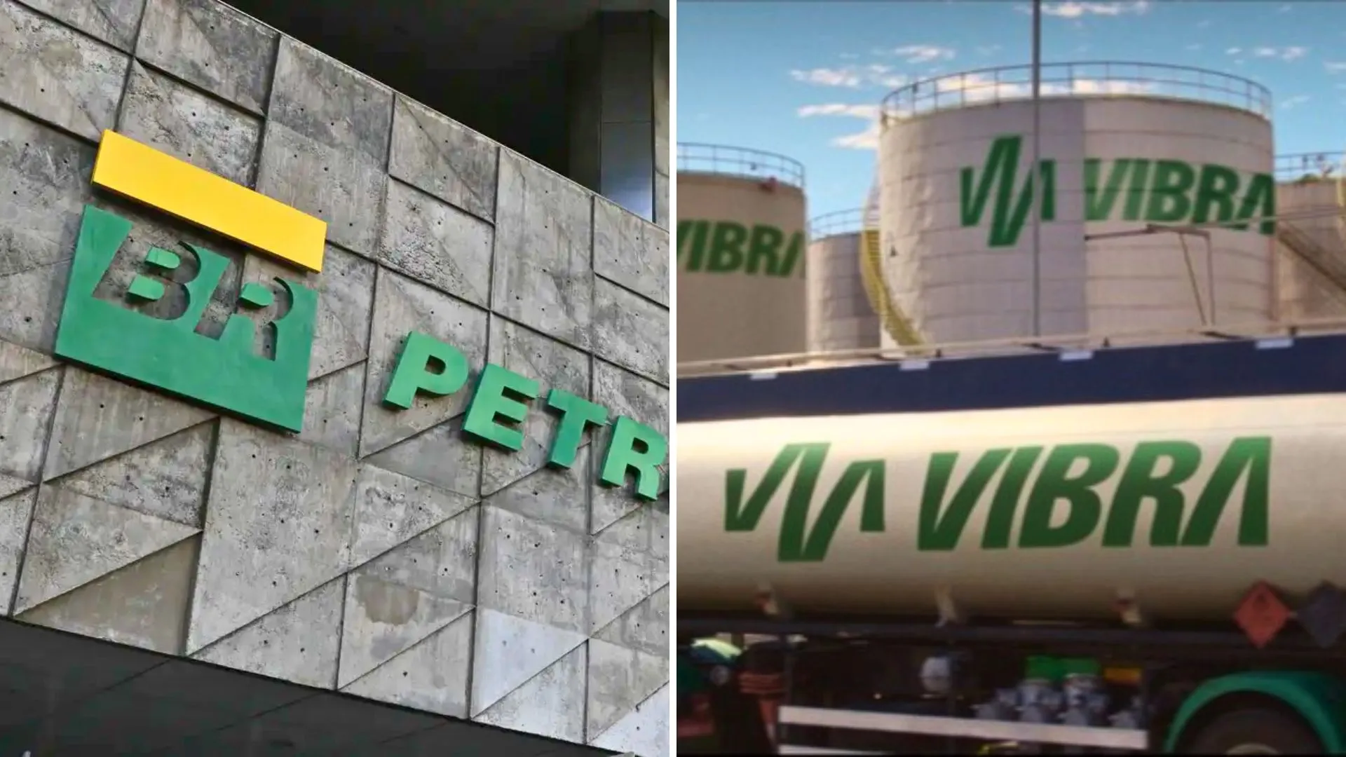 Sede da Petrobras e caminhão da Vibra