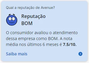 Melhor corretora de investimentos. Reputação Reclame Aqui Avenue.