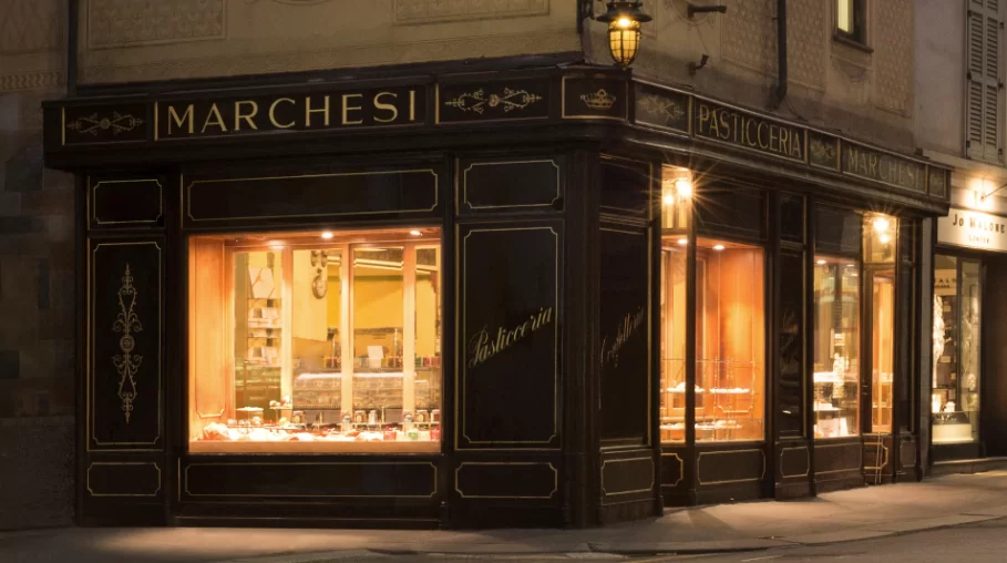 Cafeterias de luxo. Pasticceria Marchesi