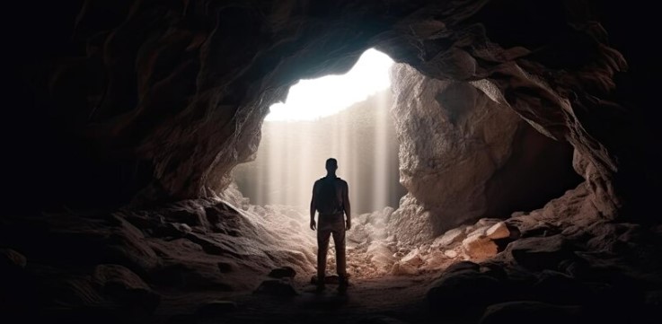 Foto de homem saindo da caverna: Renda Variável no exterior