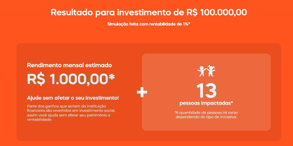 imagem de cálculo de investimento com propósito social