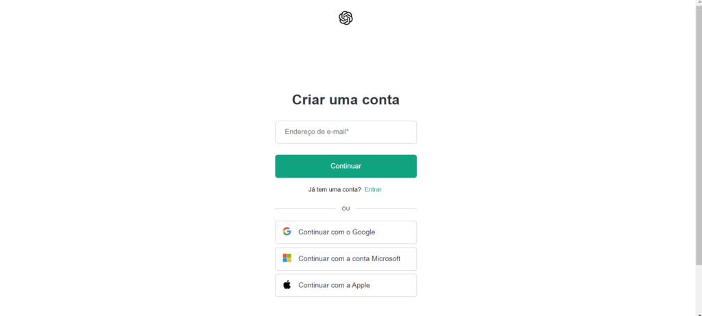 criar conta gpt