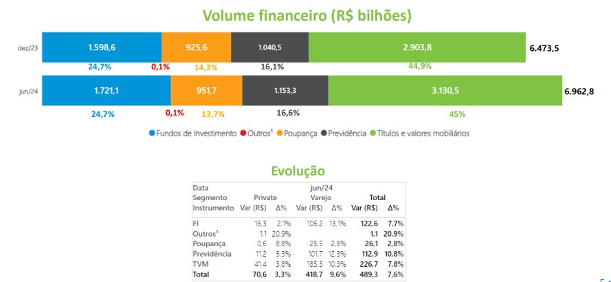 gráfico Renda Fixa e demais investimentos, em relatório Anbima