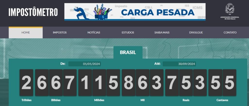 impostômetro da Associação Comercial de São Paulo