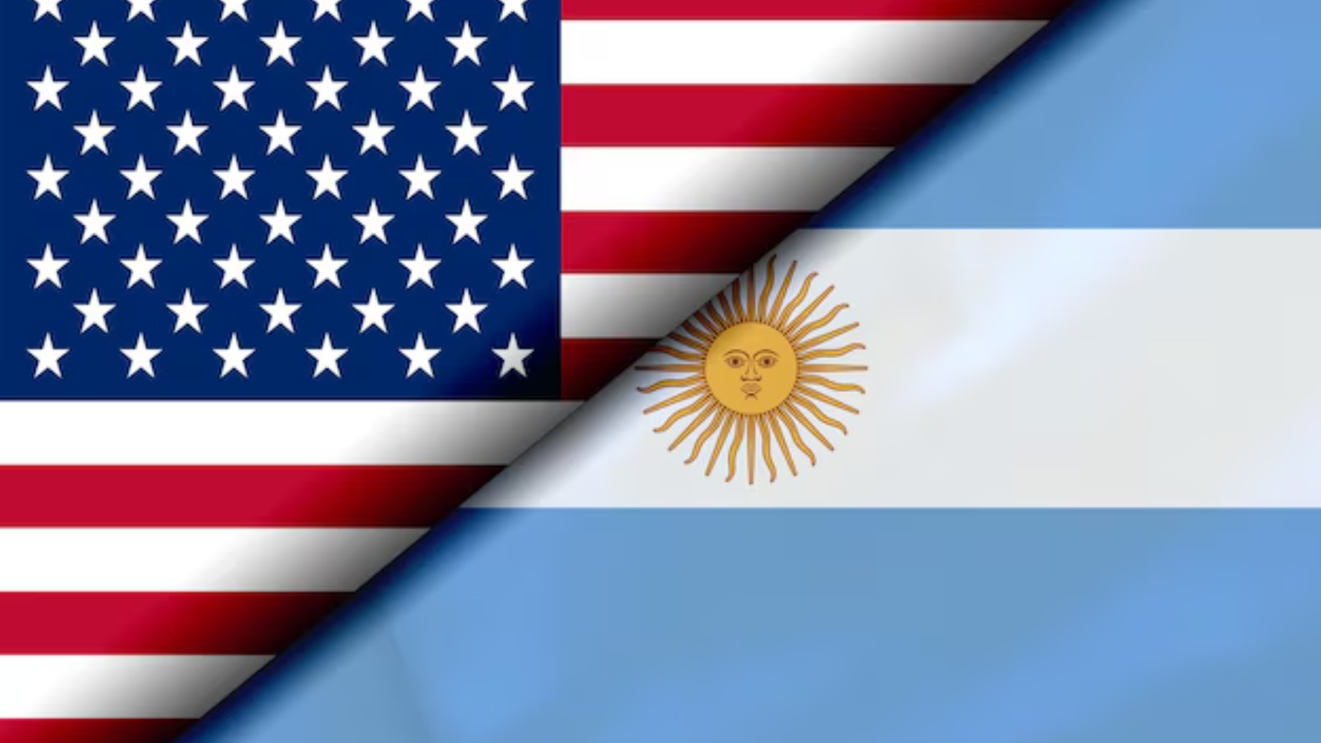 Bandeiras dos EUA e Argentina - Peso argentino