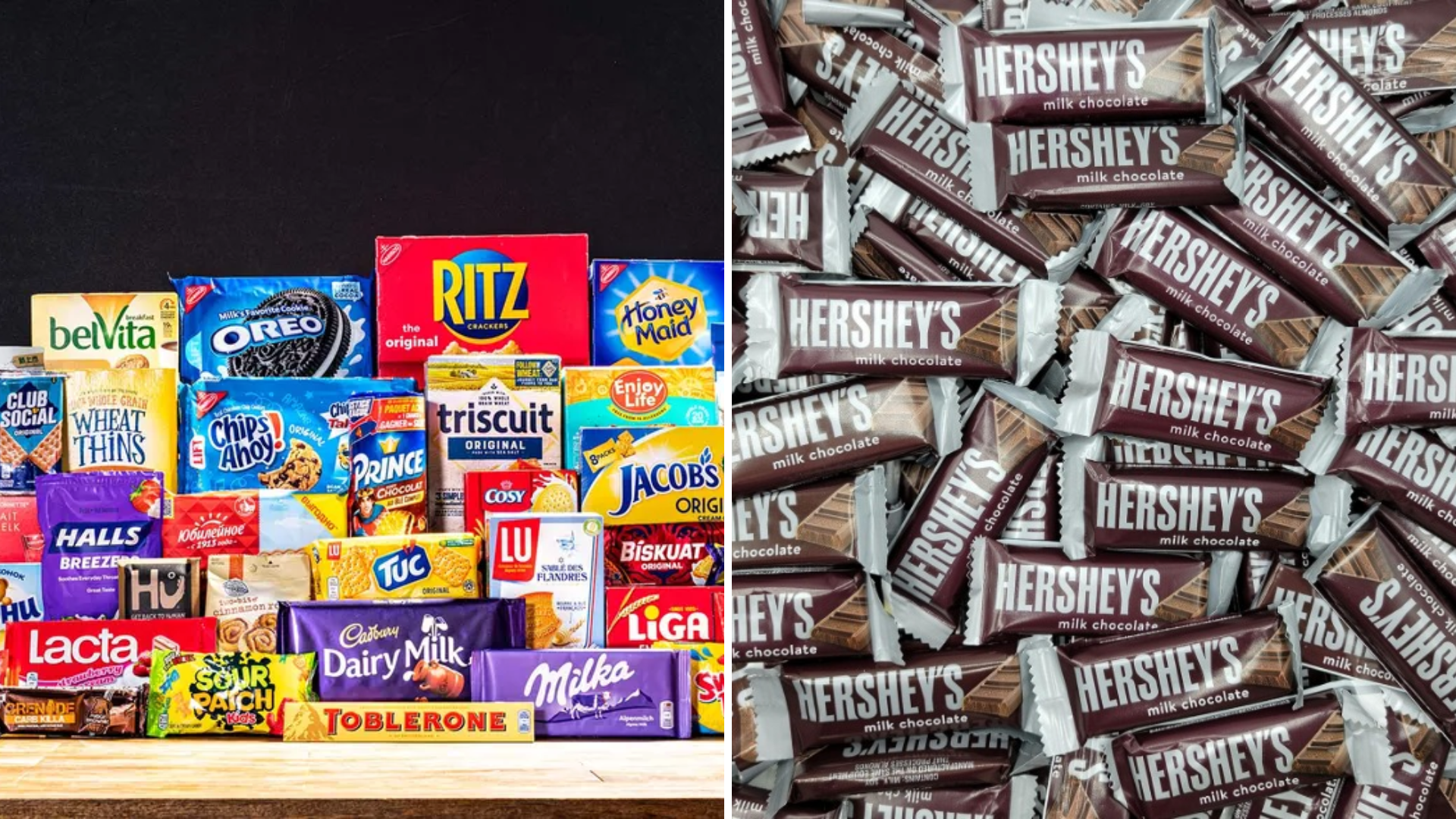 Produtos da Mondelez e Hershey