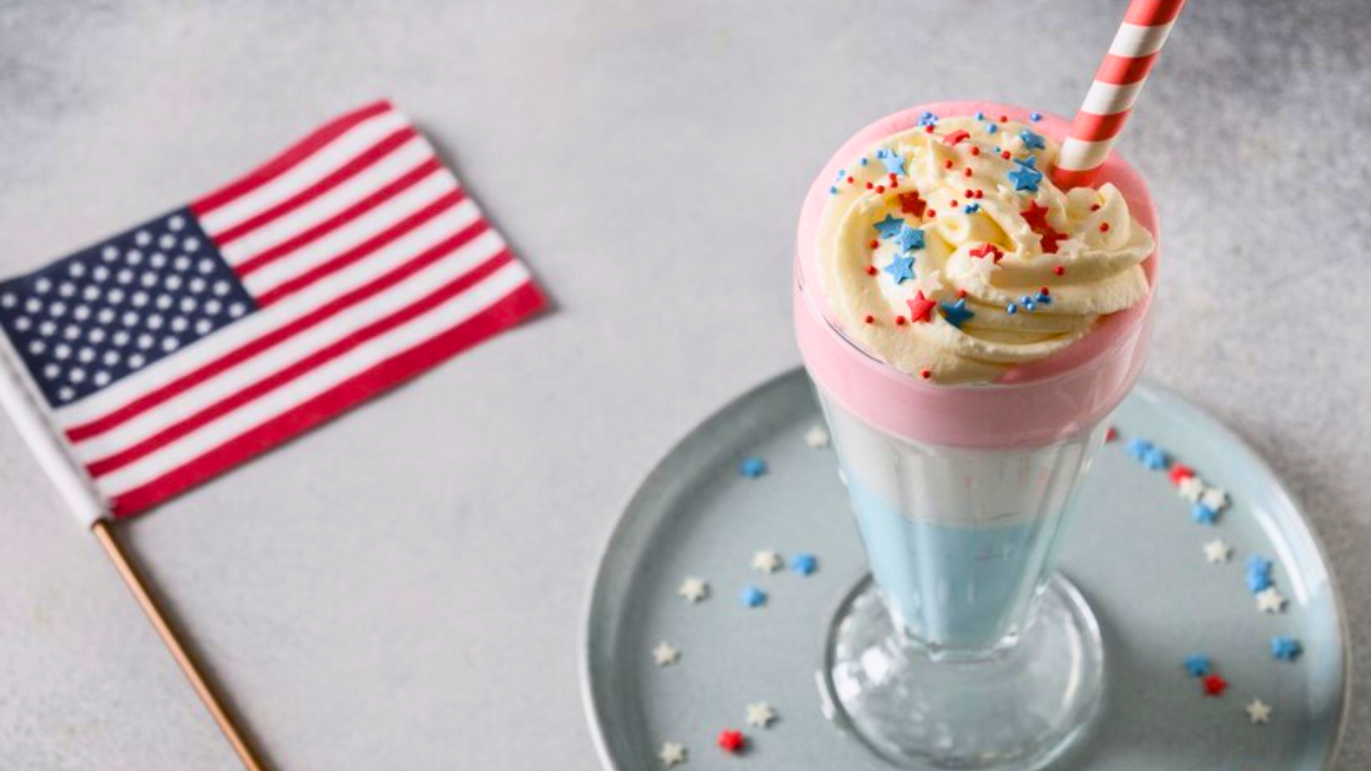 Milkshake e a bandeira dos EUA