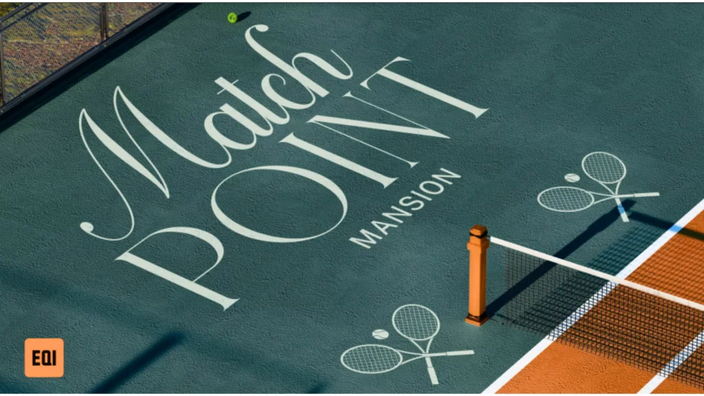 Quadra de tênis e o Match Point Mansion