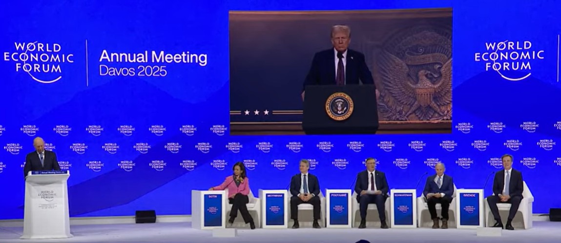 Trump juros: foto de encontro em Davos