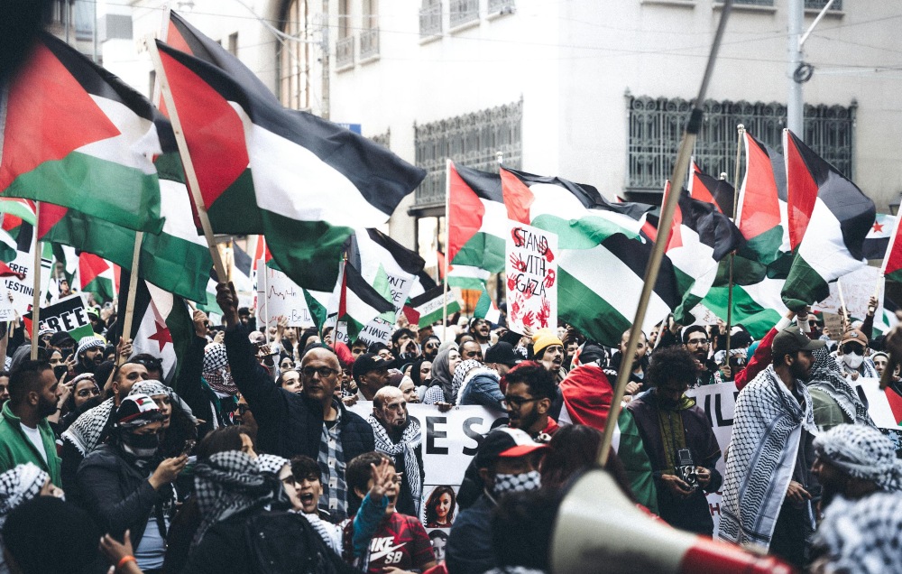 Manifestação na Faixa de Gaza