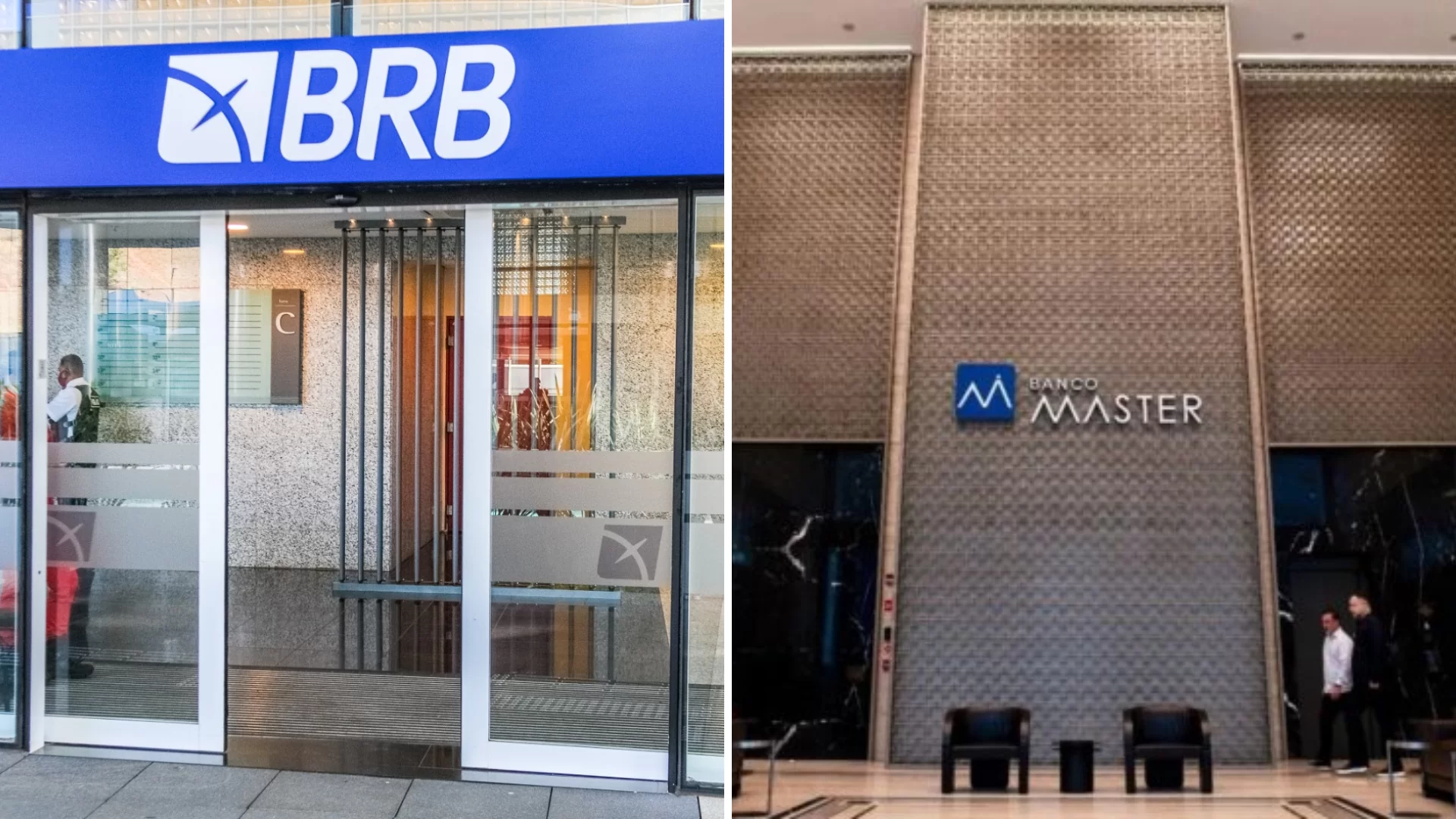 Fachada do BRB e Banco Master