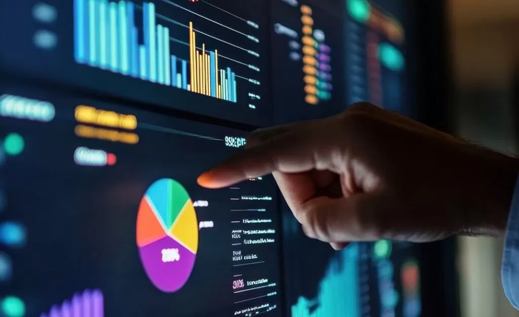 Melhor investimento: imagem de mão tocando gráfico de investimentos